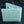 Turquoise Stingray Leather Bifold Wallet — open zip interior