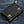 Twin-Flame Concho Black Leather Trifold Wallet, chain grommet side view