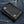 Twin-Flame Concho Black Leather Trifold Wallet, twin flame concho detail