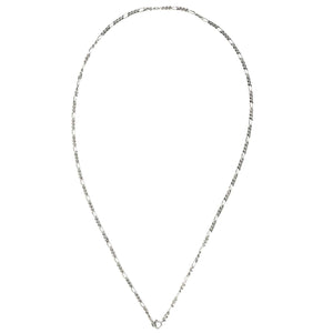 2mm Figaro Sterling Silver Link Necklace shown in complete figaro loop view.