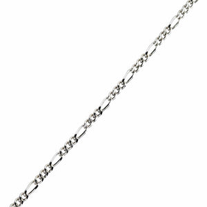 2mm Figaro Sterling Silver Link Necklace shown in figaro link segment view.