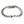 Union Jack CZ Sterling Silver Chain Bracelet. Lattice reverse closure.
