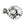 V-Twin motor 925 sterling zilveren biker hanger. De motorhanger ligt horizontaal met het CHOPPER-oog naast de sterrand.