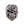 Vampire Skull Red Garnet Sterling Silver Ring, vampire skull front view