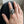 Vampire Skull Red Garnet Sterling Silver Ring, worn on the hand