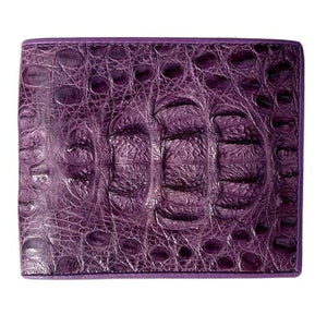 Portefeuille en crocodile hornback violet, dos fermé