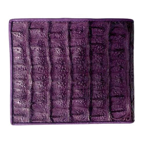 Portefeuille en crocodile hornback violet, face avant droite