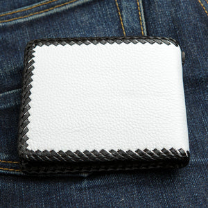 White Leather Black Stingray Cross Wallet, back