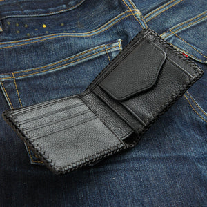 White Leather Black Stingray Cross Wallet, open interior