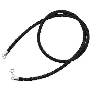 Wildschwein-Sterlingsilber-Anhänger, separates geflochtenes Lederhalsband mit Metallverschluss; Lederhalskette dient dem Styling, nicht enthalten