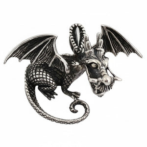 Ciondolo drago alato in argento sterling — vista del lato opposto