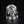 WWII Aviator Skull CZ Sterling Silver Ring, aviator skull ring front