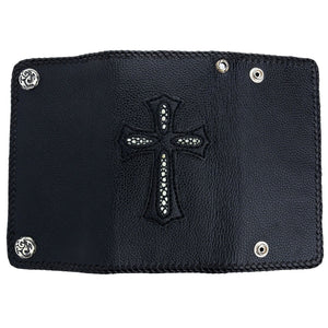Black Stingray Gothic Cross Biker Wallet