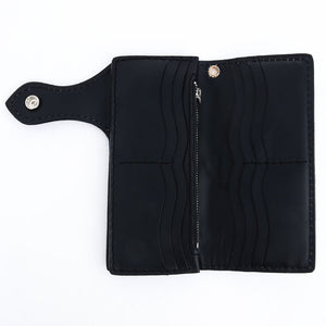Cartera de motociclista de piel de lagarto del diablo verde