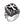 Sterling Silver Gothic Cross Ring, black stone cross oblique