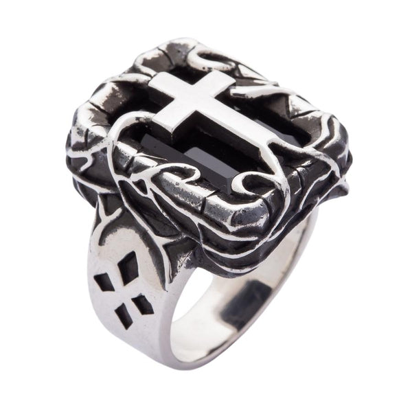 Cross Sterling Silver Gothic Ring