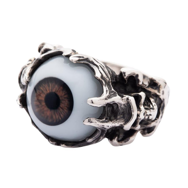 Sterling silver skull eyeball ring