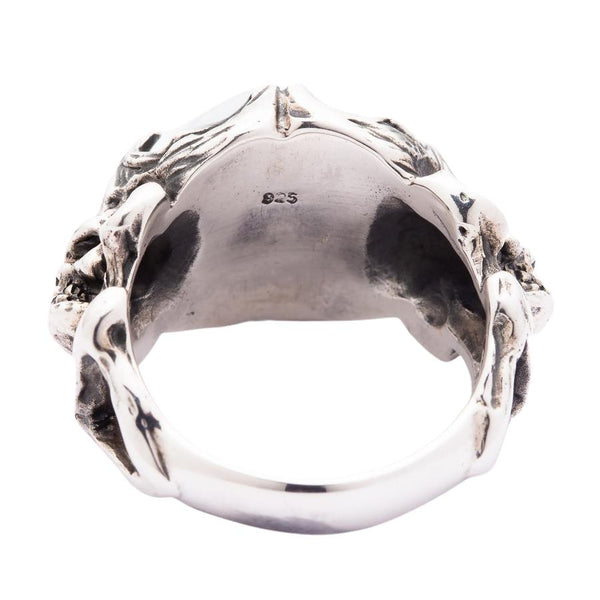 Sterling silver skull eyeball ring