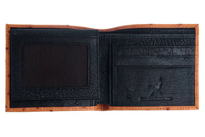 Light Brown Tan Ostrich Leather Wallet