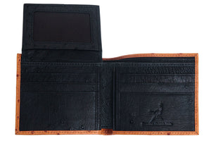 Light Brown Tan Ostrich Leather Wallet