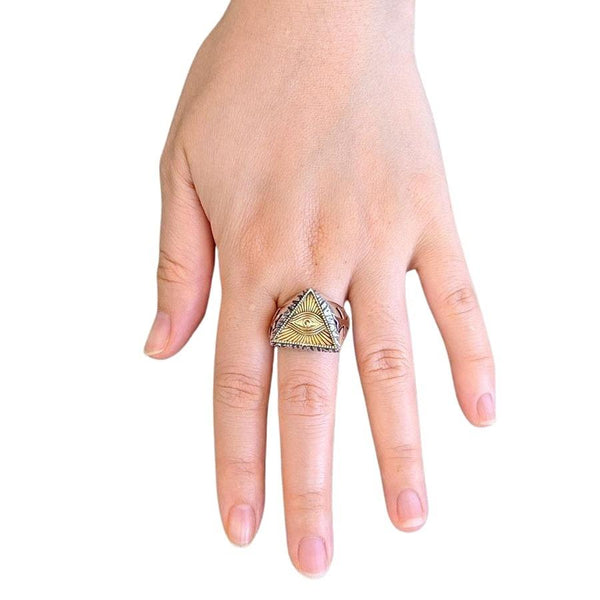 HCMA Hommes Colliers Triangle Oeil de Providence Illuminati Pyramide All Seeing Eye Titane Acier Pendentifs Punk Bijoux HCMA Hommes Colliers Triangle Oeil de Providence Illuminati Pyramide All Seeing Eye Titane Acier Pendentifs Punk Bijoux