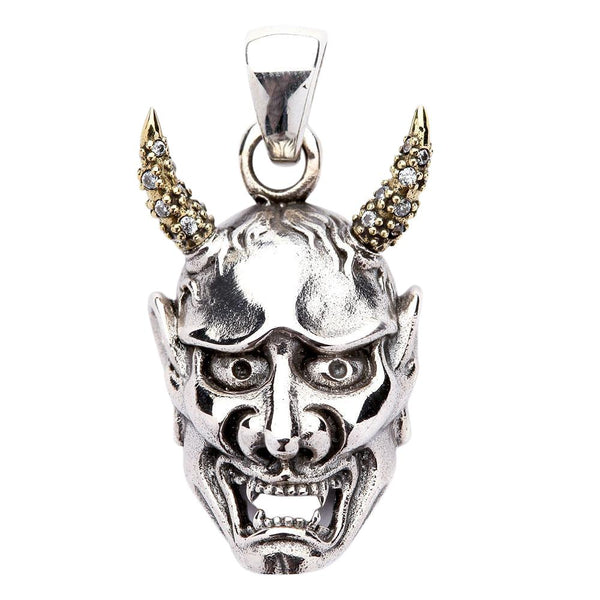 Японская маска хання дьявол готический кулон ожерелье с черепом