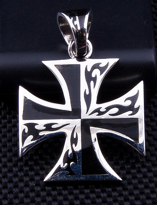 Подвеска с мальтийским крестом из стерлингового серебра