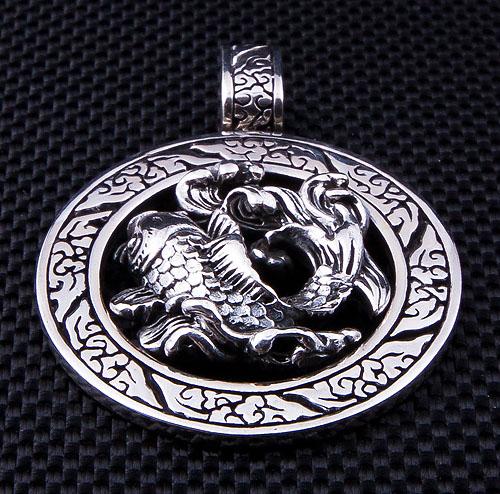Sterling Silver Koi Fish Pendant Necklace