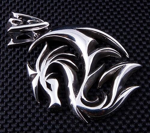 Подвеска-дракон-волк из стерлингового серебра 925 пробы