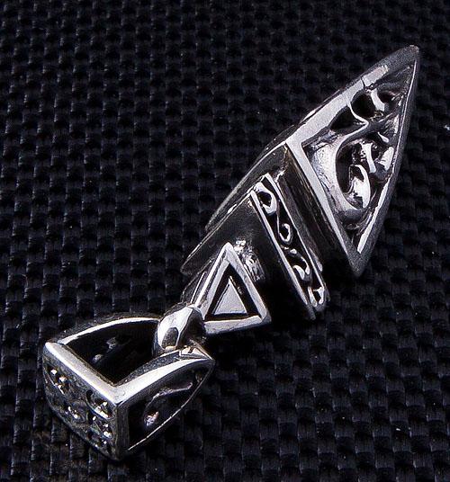 Spike Pyramid Silver Pendant