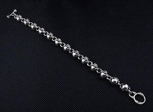 Bracciale in argento sterling piccolo con teschio grosso