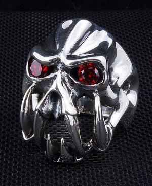 Red Eyes Skull Fang Devil Ring