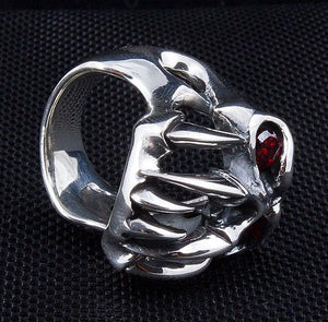 Red Eyes Skull Fang Devil Ring