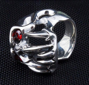 Red Eyes Skull Fang Devil Ring