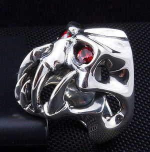 Red Eyes Skull Fang Devil Ring
