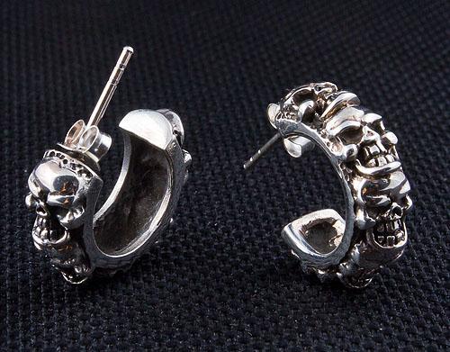 Silver Multi Skull Earrings