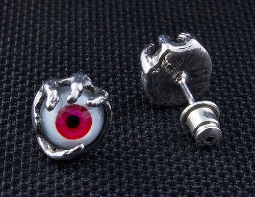 Boucles d'oreilles en argent sterling Red Evil Eye