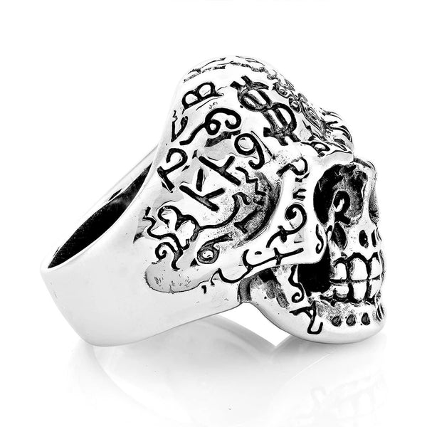 Sterling Silver Tattoo Skull Ring