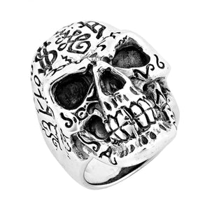 Sterling Silver Tattoo Skull Ring