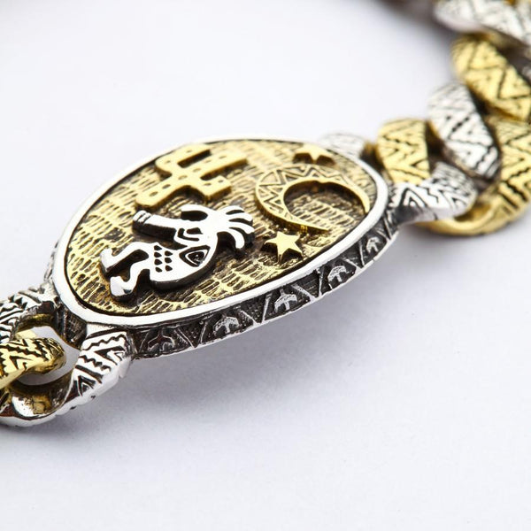 Sterling Silver Brass Kokopelli Bracelet