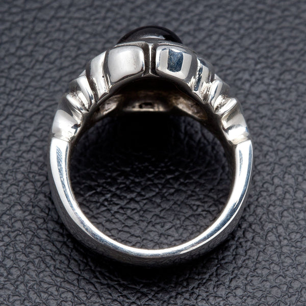 Svart Onyx Silver Tribal Ring