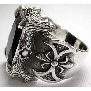 Серебряное кольцо с аметистовым когтем дракона