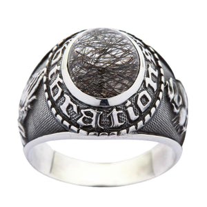 Кольцо Amulet с черным рутиловым кварцем