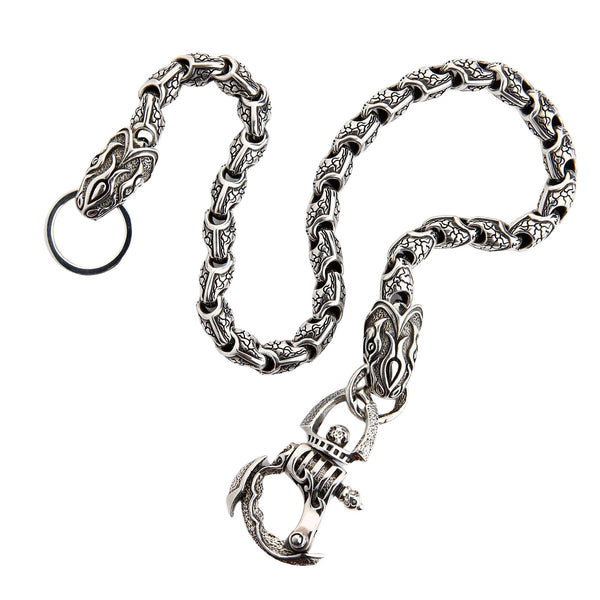 Sterling Silver Anaconda Snake Wallet Chain