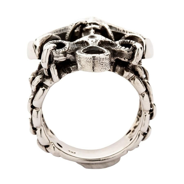 925 Sterling Silver Anchor Mens Ring
