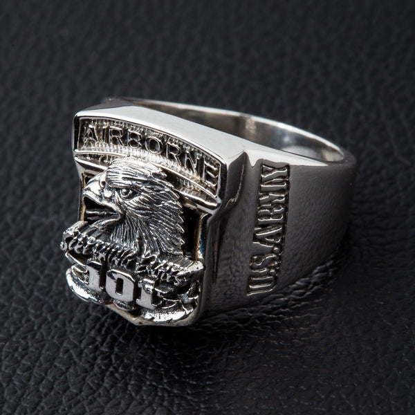 Sterling Silver Army Eagle Airborne Ring