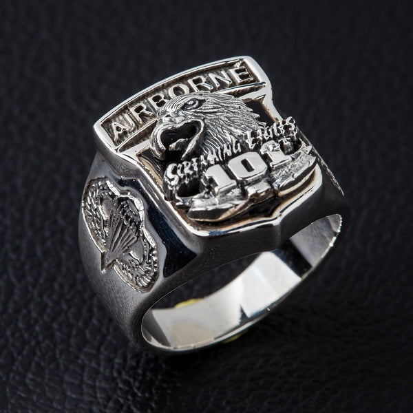 Sterling Silver Army Eagle Airborne Ring