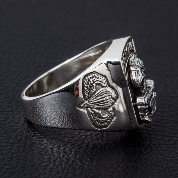 Sterling Silber Army Eagle Airborne Ring