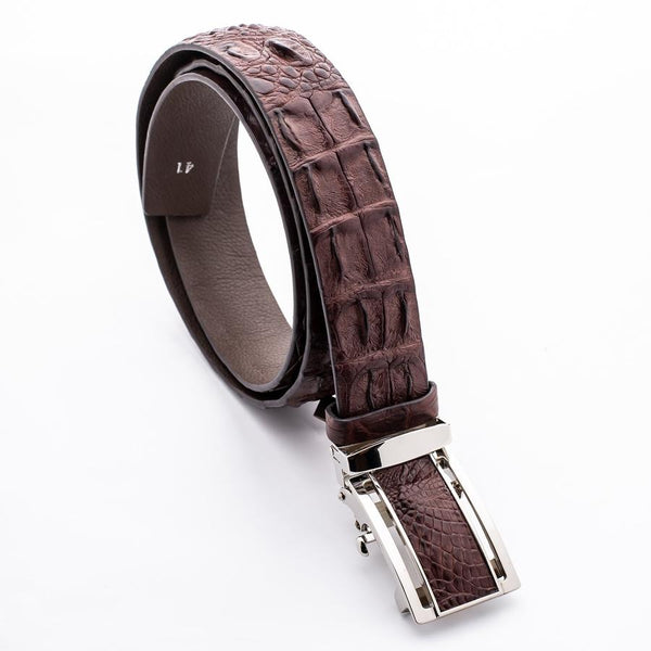 Backbone Dark Brown Crocodile Leather Belt