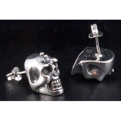 Big Skull Silver Men's Earrings